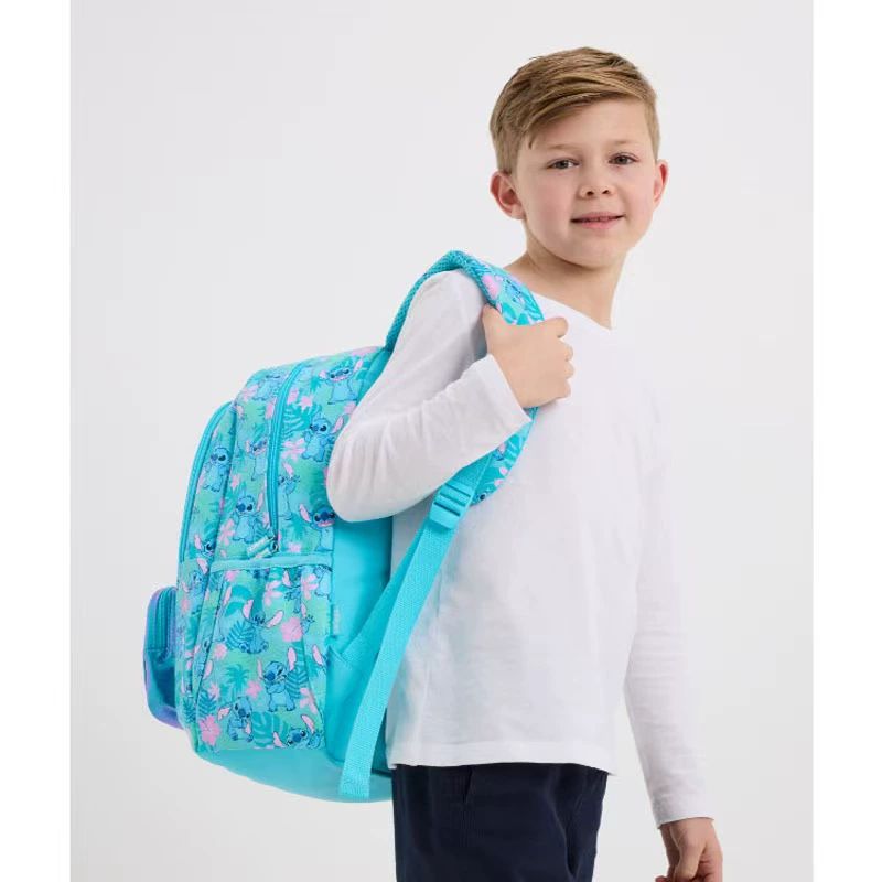 Miniso Disney Stitch Kawaii Children Schoolbag Set Cartoon Student Bookbag Lunch Bag Pen Case Casual High Capacity Backpack Gift
