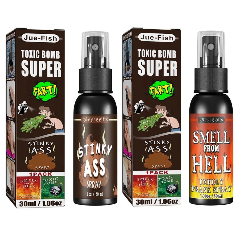 30ml Fart Gag Spray Prank Joke Plastic Terrible Smell Spray Party Supplies Spoof Odor Spray for Adults Kids Halloween Funny Toys