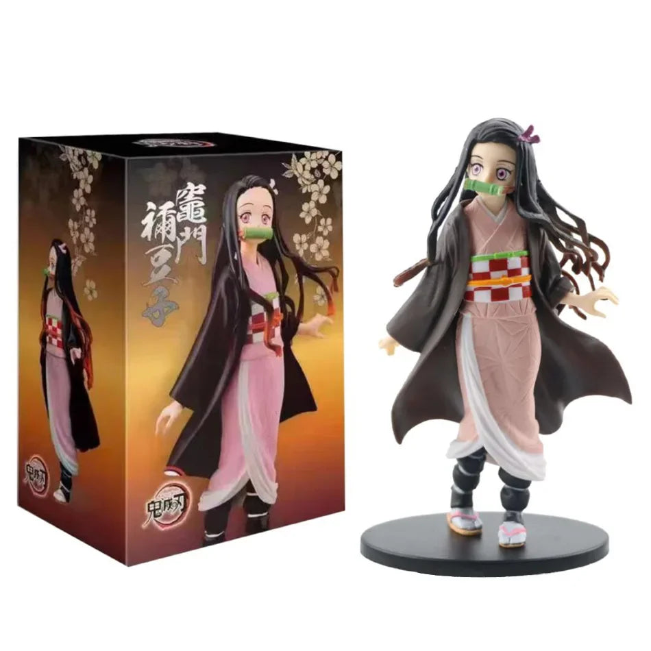 Anime Demon Slayer Kimetsu no Yaiba figura Kamado Tanjirou Boneco de Ação Agatsuma Zenitsu Nezuko Guerreiro PVC Modelo Brinquedos