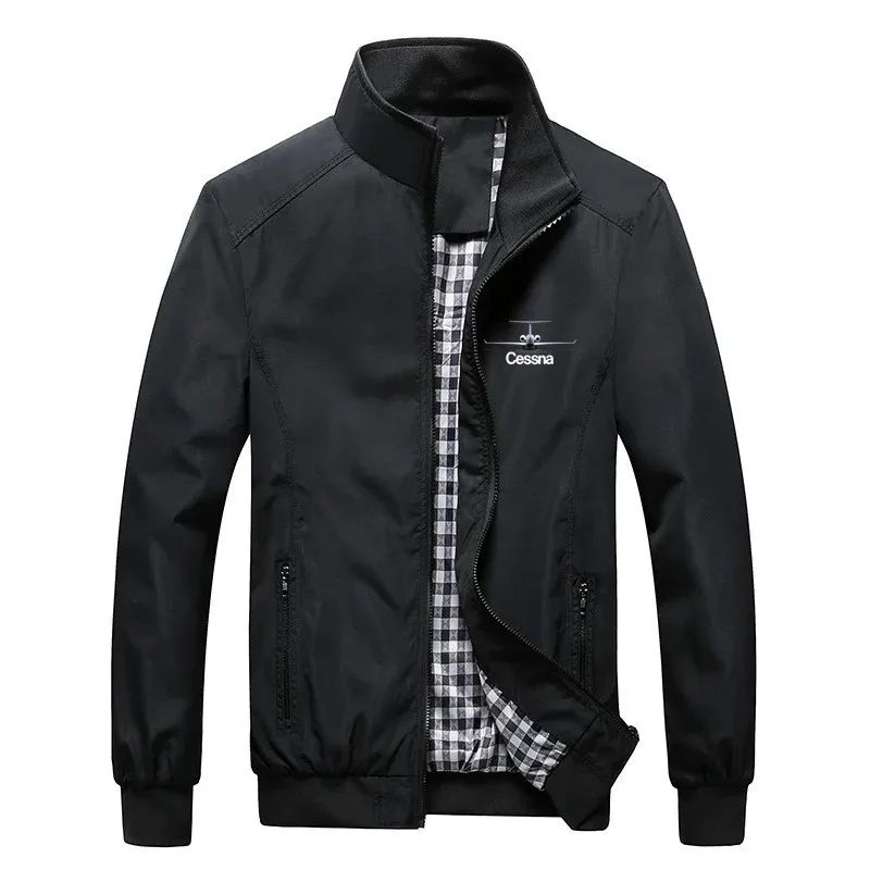 New Man Outdoor Military Spring Autumn Aviation Cessna Pilots Flight Lightweight Windbreakers Plaid Men Jackets Coats