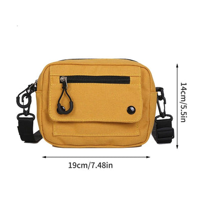 Women Canvas Handbags Korean Mini Student Bag Cell Phone Simple Small Crossbody Casual Ladies Zipper Shoulder Bag