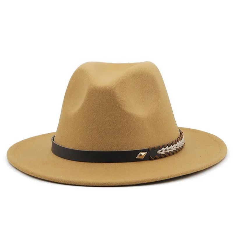 2025 Mulheres Homens Chapéu Panamá Fedora Aba Larga Proteção Solar Clássico Unissex Moda Chapéu Top para Festa Casamento Igreja