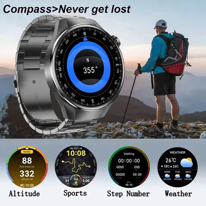 Smartwatch 2025 Original G5 Plus, Tela AMOLED HD de 1,75", Rastreamento GPS, Frequência Cardíaca, Chamada Bluetooth, Bússola para Homens
