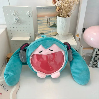 2025 Hatsune Miku Bolsa de Ombro Nova Mochila Bonito Anime Menina Pelúcia Desenho Animado Kawaii Sacola Escolar Bolsa Infantil Presentes Brinquedos