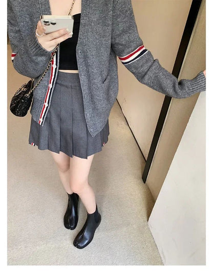 2025 Stretch Slip On Chelsea Boots Woman Split Toe Low Heels Ankle Botas Feminina Tabi Shoes Winter Patent/Matte Leather Botines