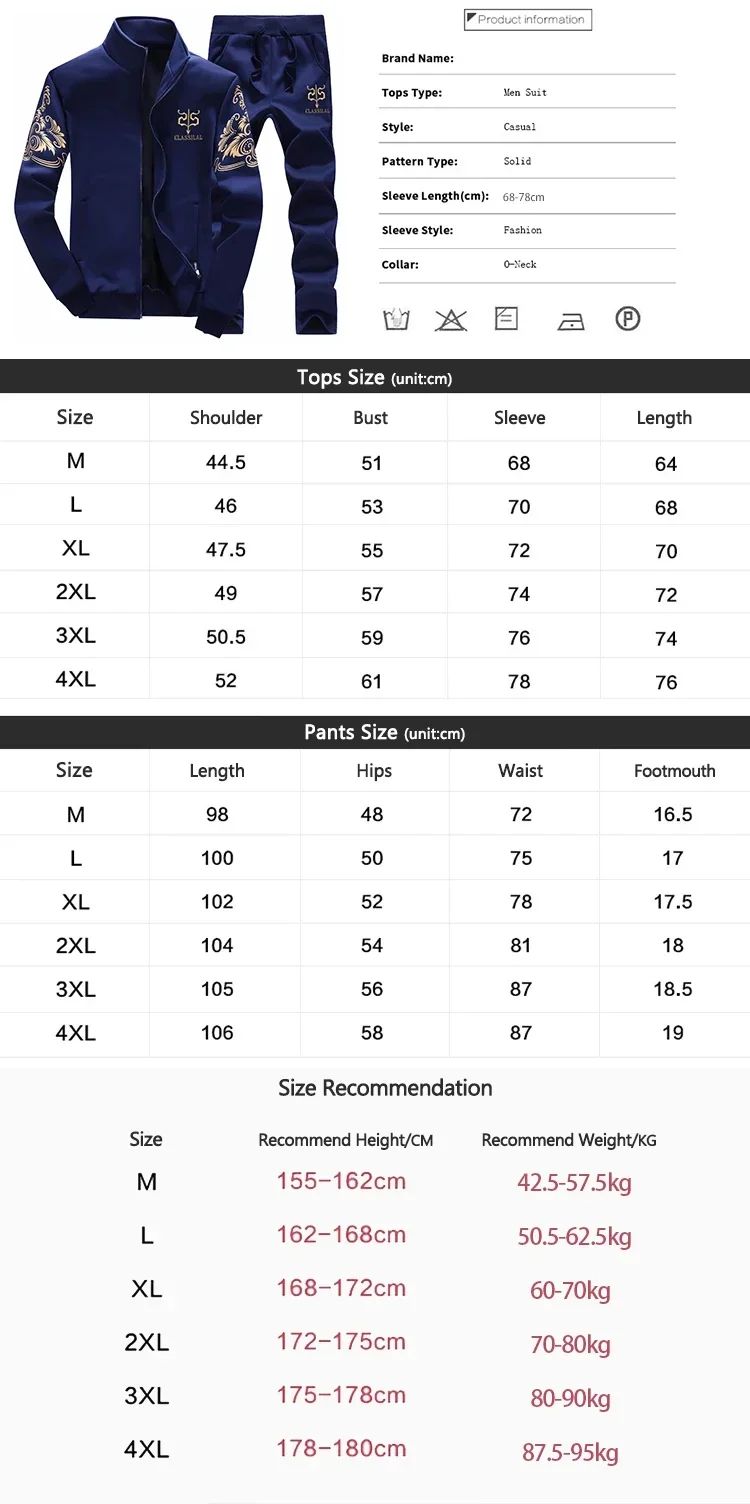 Winter Men's Sports Suit with Fleece and Warm Standing Collar Jacket+men's Drawstring Sports Pants Fashionable Printed Men's Set