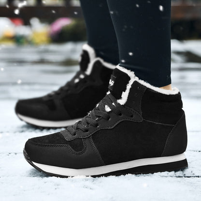 Botas de Inverno Masculinas Casuais Quentes Botas de Tornozelo Sapatos para Homem Tênis Inverno Pelúcia Fur Feminino Calçados Confortáveis Plataforma Botas de Neve