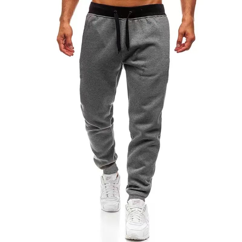 Calças Fitness Masculinas 2025 Calças de Treino Masculinas Esportivas de Cor Lisa para Academia, Calças Casuais Compridas, Calças Skinny Moletom, Calças Jogger de Agasalho