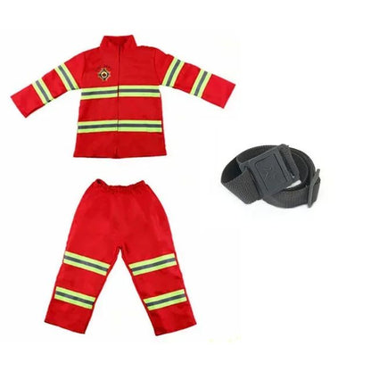 Children Fireman Cosplay Costume Boys Girls Halloween Carnival Party Sam Fireman Uniform Workwear Christmas Gift