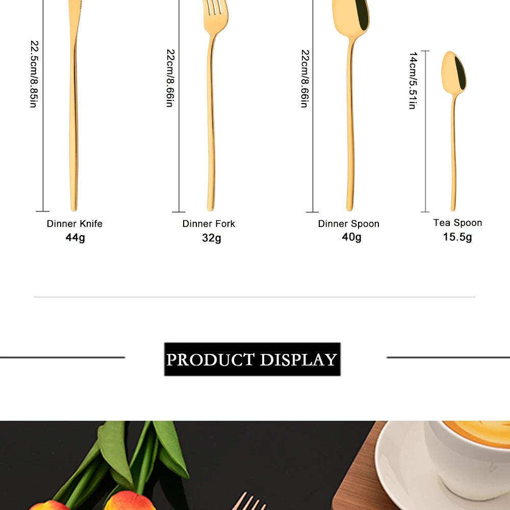 24Pcs Stainless Steel Dinnerware Set Kitchen Fork Spoon Knife Dinner Cutlery Set White Silver Western Flatware Tableware Set