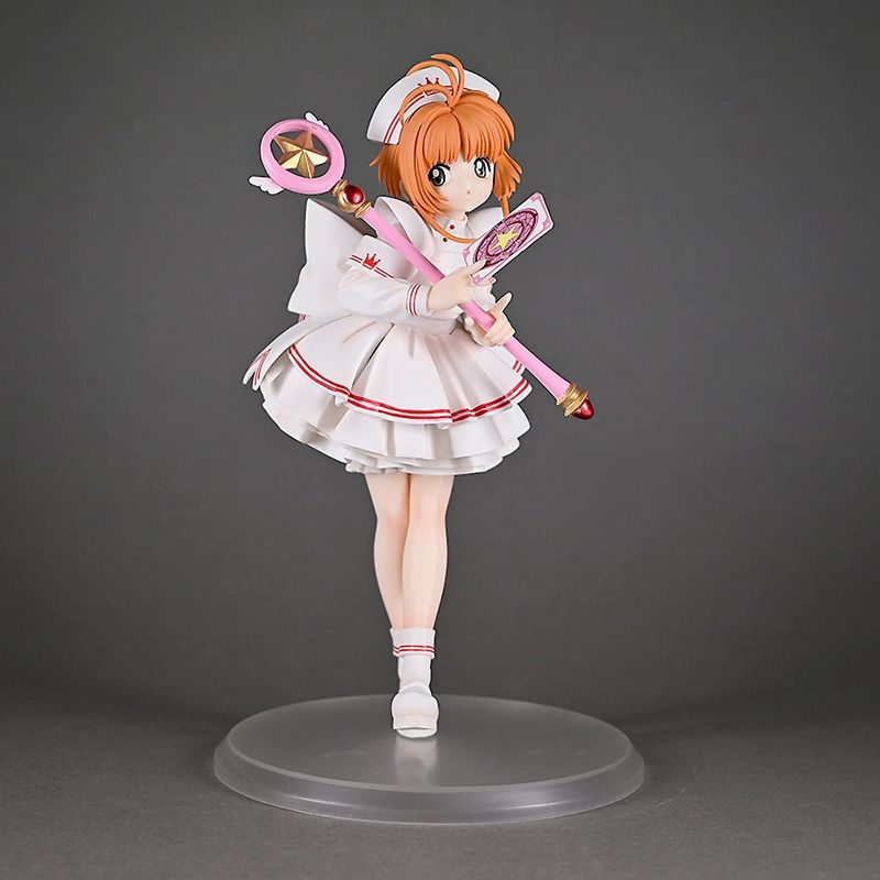 Boneco PVC Anime Cardcaptor Sakura Quente - Kinomoto Sakura Colecionável Decoração de Mesa Modelo Estátua Presente de Aniversário