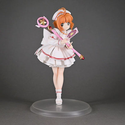 Boneco PVC Anime Cardcaptor Sakura Quente - Kinomoto Sakura Colecionável Decoração de Mesa Modelo Estátua Presente de Aniversário