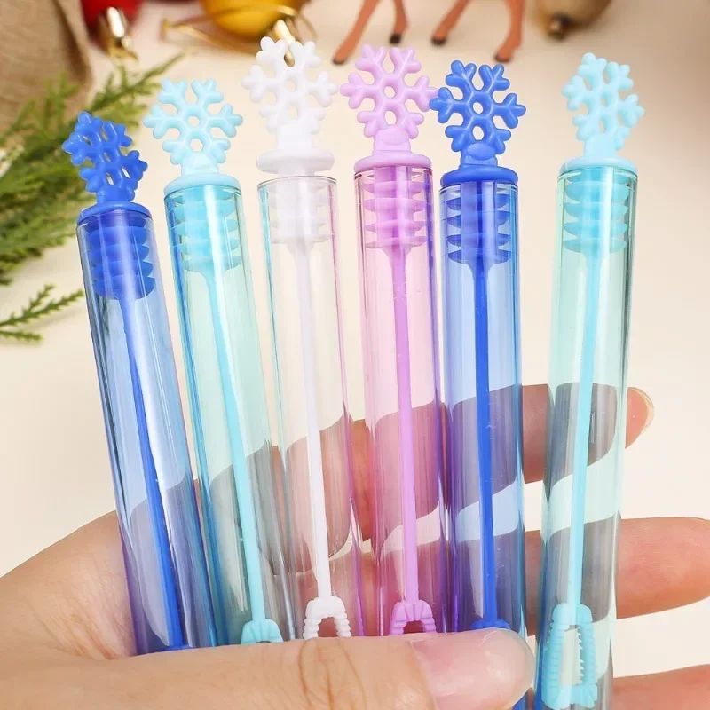 50/10PCS Snowflake Bubble Tube Clear Empty Bubbles Soap Bottles Wedding Gifts for Guests Birthday Party Decorations Kids Toys