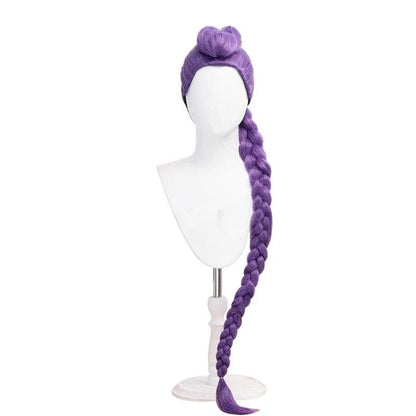 Peruca Cosplay Kpo-p Mir-a Rum-i Zo-e Demon Hunters Cabelo Longo Roxo Preto Vermelho Perucas Sintéticas Resistentes ao Calor Adereços de Carnaval