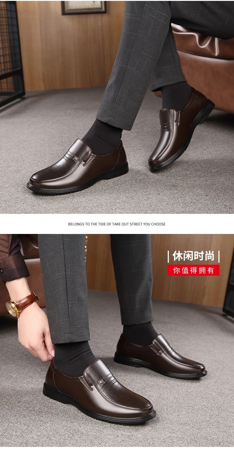 Leather Men Formal Shoes Luxury Brand Men's Loafers Dress Moccasins Breathable Slip on Black Driving Shoes Plus Size 37-46