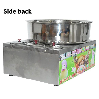 Máquina de Algodão Doce Comercial de Aço Inoxidável a Gás Máquina de Algodão Doce DIY Máquina de Açúcar Fiado Escovado Chique