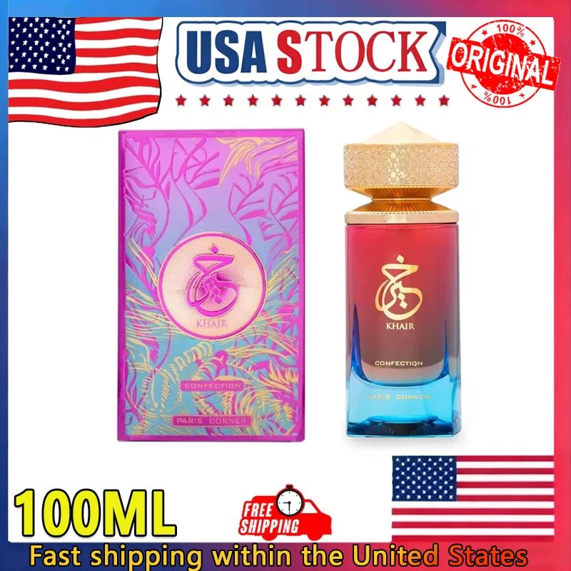 PARIS CORNER Khair Series Eau De Parfum Spray 100ml Perfumes Árabes Originais Nobre Fragrância Feminina Colônia de Feromônios para Homens Presentes
