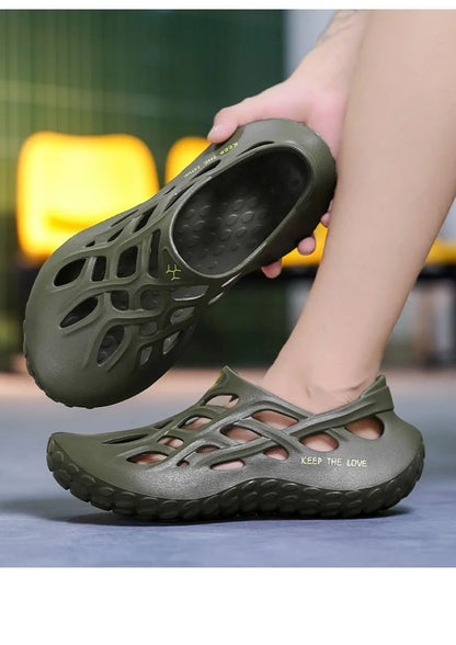 Summer Men Sandals Light EVA Men's Casual Shoes Hole Shoes Clogs Lovers Home Garden Outdoor Male Beach Flat Slippers Big Size