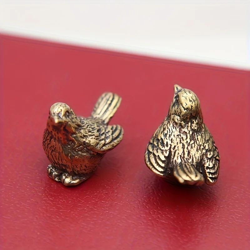 1 brass sparrow figurine, Christmas tea pet desktop home decoration, personalized fun Christmas gifts