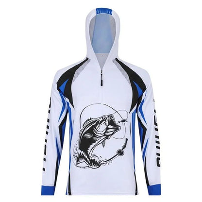 Camisa de Pesca Masculina de Manga Longa Profissional Respirável de Secagem Rápida com Capuz Anti-UV para 2026, Roupas Masculinas de Pesca para Uso Externo, Casaco de Pesca