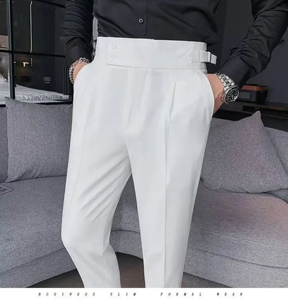 Calça Masculina Nadir Coffee Color Clássica Estilosa Paris Botão Prega Única Emagrece Suaviza Sua Silhueta Calça Social Casual