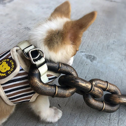 Corrente de Ferro de Simulação de Plástico Gigante para Cães Guias de Plástico Grosso para Cães Corda de Tração Divertida para Filhotes Grande Corrente de Ferro Acessórios para Cães de Estimação