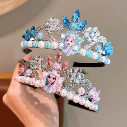 Nova Tiara Infantil de Anime Frozen Kawaii Princesa Elsa Coroa Acessórios de Vestido Acessórios de Cabelo para Meninas Presentes