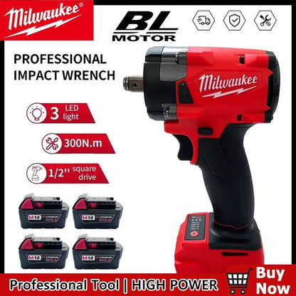 Milwaukee  Electric Cordless Wrench Brushless Screwdriver Compatible  Electric Screwdriver Drill Service Tool Car Truck Repair