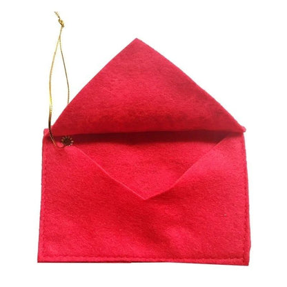 Santa Claus Envelope Red Felt Non-Woven Letter Embroidered Envelopes for Christmas Tree Hanging Card Candy Gifts Bags Home Decor