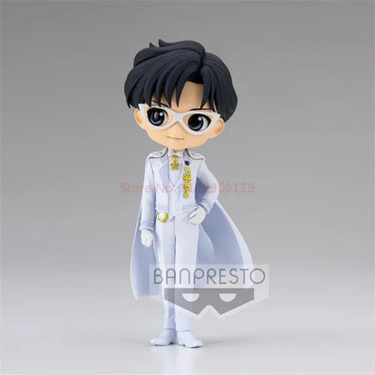Bandai Original Qposket Sailor Moon Tsukino Usagi Chiba Mamoru Action Figure Vestido de Noiva Ver Estatueta Pvc Estátua Boneca Brinquedos