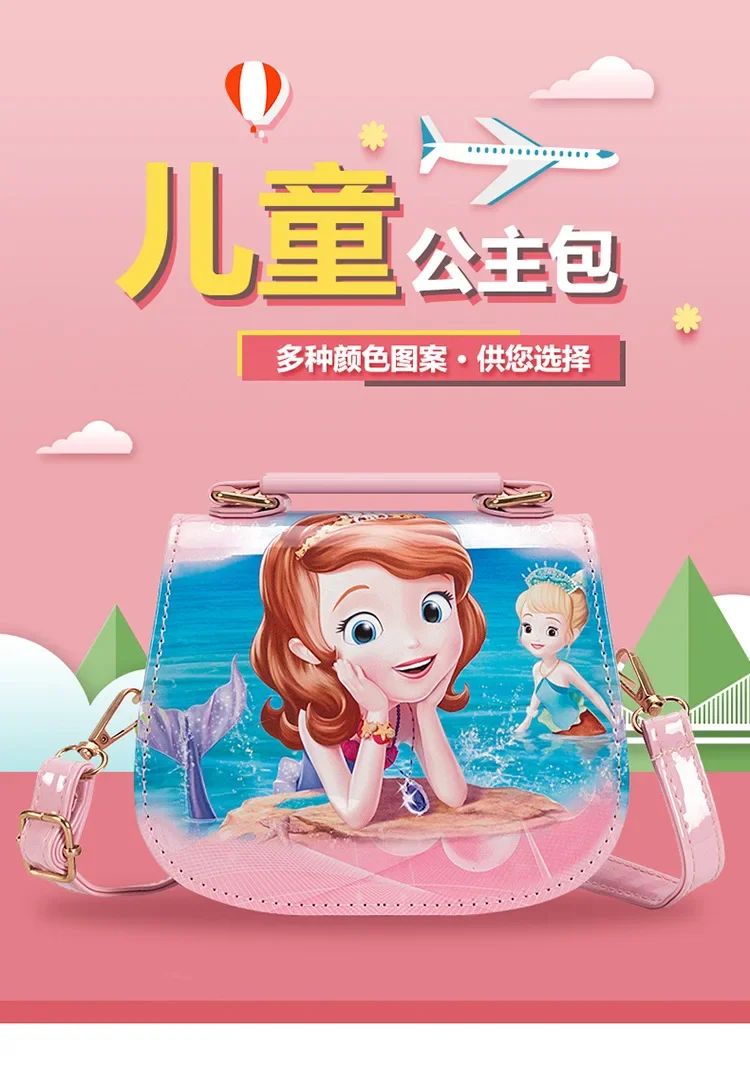 Disney Frozen 2 Elsa Anna Princesa Brinquedos Infantis Bolsa de Ombro Menina Princesa Sofia Bolsa de Mão Infantil Bolsa de Compras Fashion para Crianças Presente