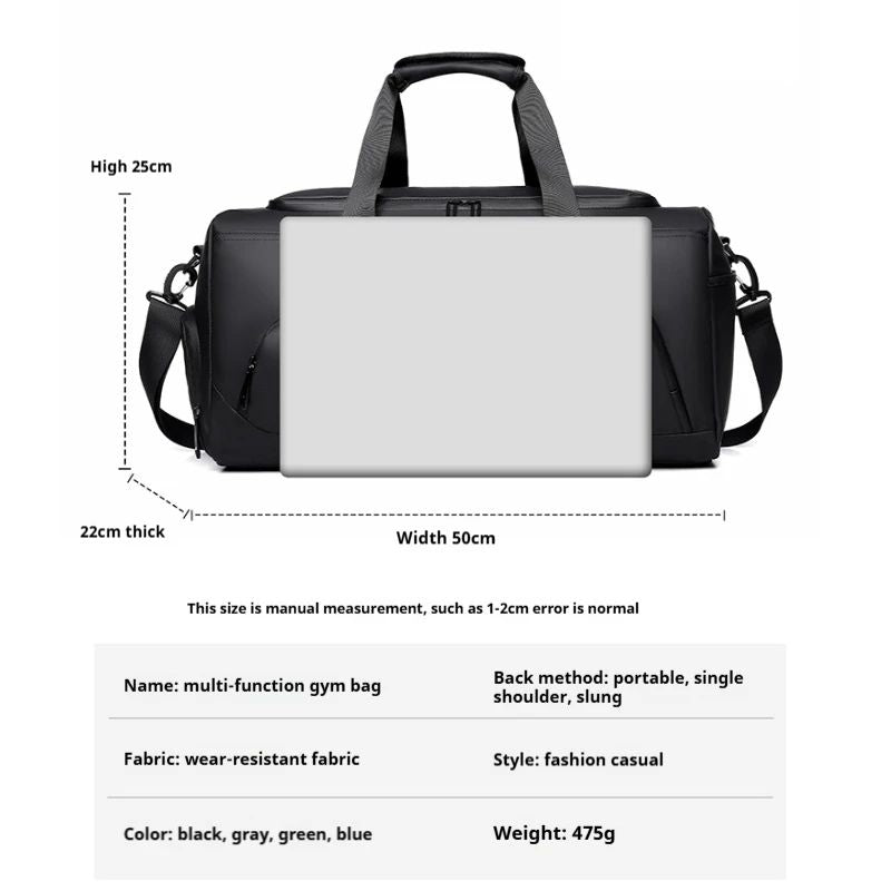 Sports Gym Bag, Large Capacity Handbag,Portable Travel Duffel Bag, Multi-compartment with Shoes Storage,Perfect for Vacation,Gym