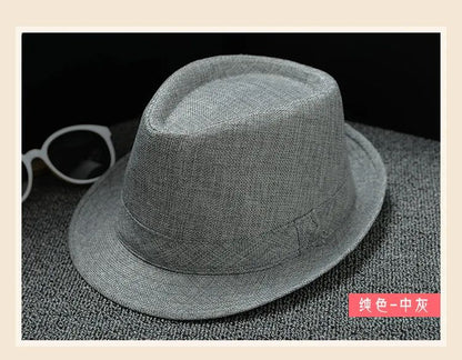 Fashionable Elegant Vintage Unisex Classic Summer Hat with Brim for Men and Women in Black, White, Red, Panama Top Jazz Beach Fe