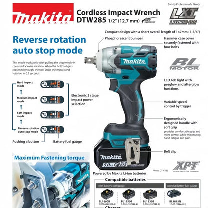 Bateria original Makita 18v para ferramenta elétrica recarregável, bateria substituível de íons de lítio 5Ah/6Ah, 1850 BL1860B 6ah