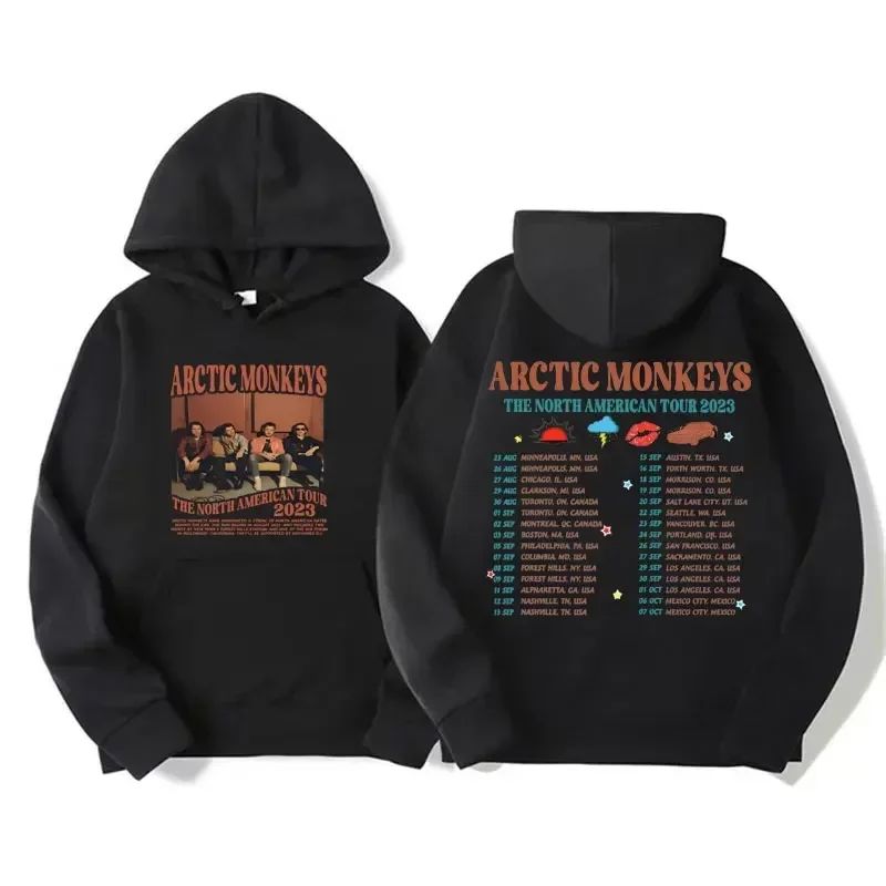Retro Rock Arctic Monkey Music Band Men Plussize Hooded Sweatshirt Retro Y2k Hip Hop Punk Heavy Metal Street Casual Clothing Top