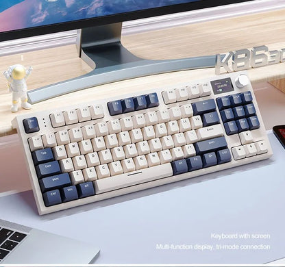 Teclado Mecânico Attack Shark K86 com Botão de Metal, Tela TFT, Hot Swap, RGB, Bluetooth/Wireless, Teclado Gamer Macro