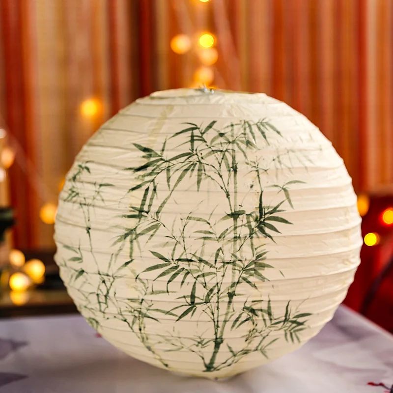 12Inch Printed Flower Round Chinese Paper Lanterns Birthday Wedding Decor Craft DIY Festival Lantern Party Supplies