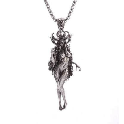 Colar Pingente Ceifador da Morte Gótico Misterioso Diabo Masculino Personalidade Punk Retro Halloween Joias da Moda