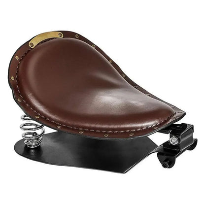 1 CONJUNTO de Assento Solo de Couro Retrô para Motocicleta + Suporte de Mola de 3" para Harley Custom Chopper Sportster Para Bobber Para Honda Para Yamaha