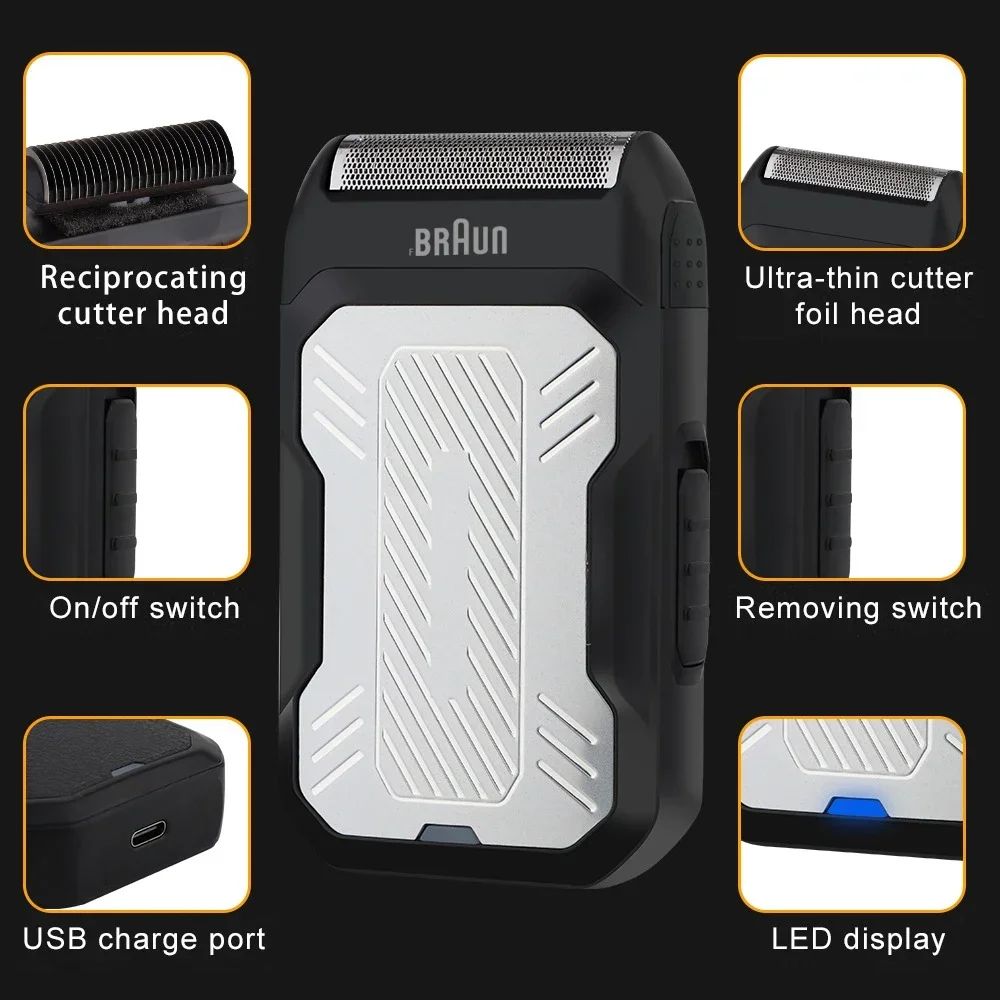 Original Fang Braun M606 Electric Razor Professional Shaver Portable Shaving Machine Mini Beard Trimmer Razor Shaver for Men