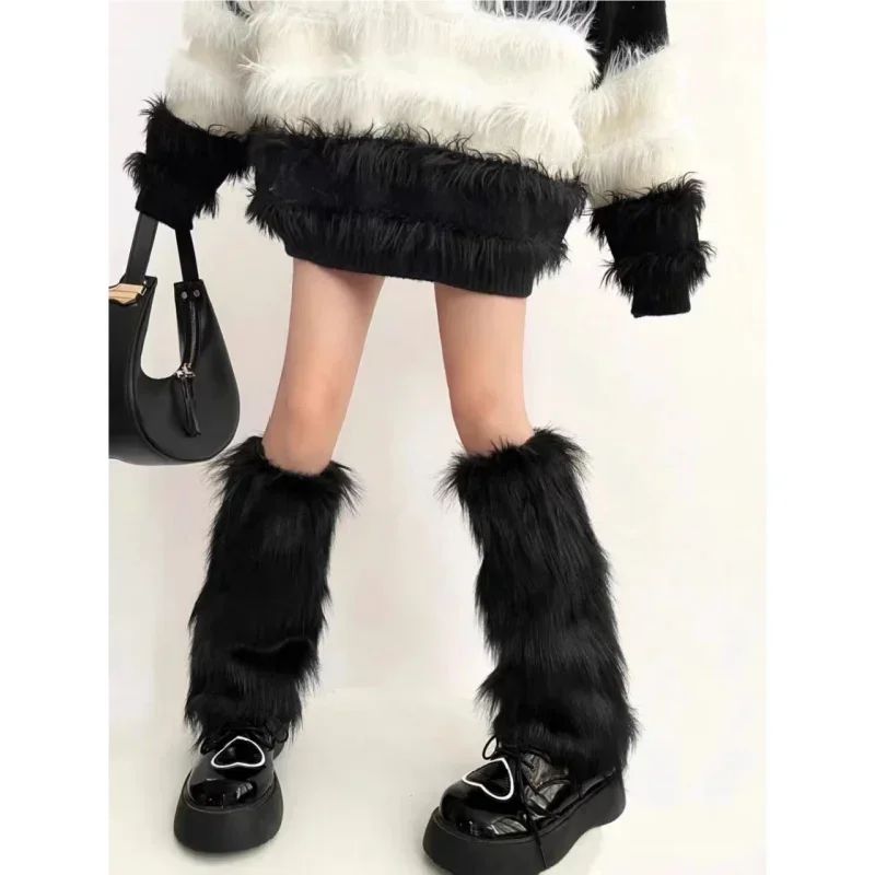 Costume Set Fox Tail Ears Gloves Artificial Fur Boot Covers Cosplay Halloween Prop Adult Women Men Unisex