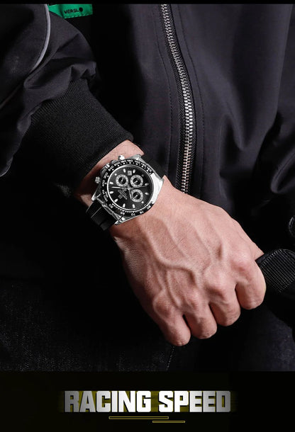 NAVIFORCE Brand NF8054 Men's Business Watches Luxury Classic Quartz Wristwatch Chronograph Silicone Band Waterproof