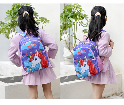 Bolsa Escolar Unicórnio de Desenho Animado para Meninos Meninas, Mochila Escolar de Grande Capacidade, Mochila de Jardim de Infância e Ensino Fundamental, Bolsa Infantil Kawaii
