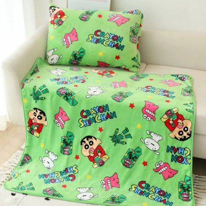 Cartoon Crayon Shinchan Flannel Blanket Single Size Sleeping Blanket Comfort Japanese Style Blanket Bedroom Bedspread Girl Kids