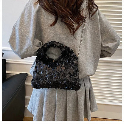 Exquisite Shining Sequins Square Women's Shoulder Bag Popularity Stylish Design Handbags High Quality Solid Sweet Crossbody Bags