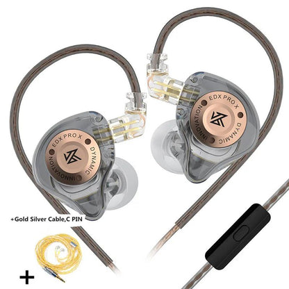 Fone de Ouvido Dinâmico KZ EDX PRO X HIFI com Graves para Música Fone de Ouvido Esportivo com Cancelamento de Ruído KZ EDXPROX ZSTX ZSN PRO ZAS EDA ZVX