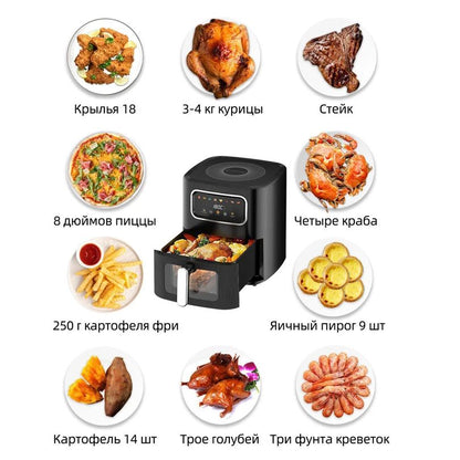 10L Multi functional Home Smart Air Fryer with Large Capacity Touch Screen Non stick Inner Perspective Without Oil Oven
