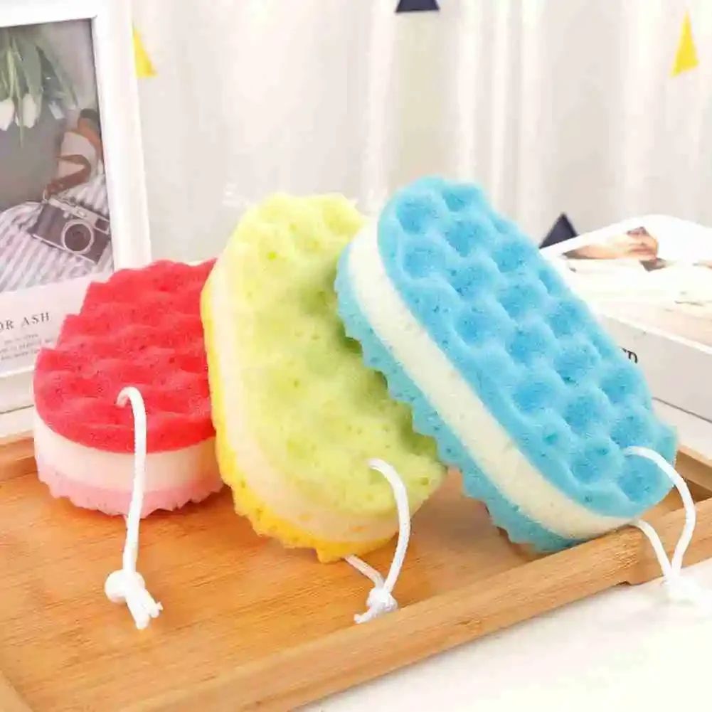 3-layer Wave Bath Sponge Exfoliating Body Brush Shower Skin Clean Massage Cleaning Shower Brush Skin Care Remover Bath Supplies