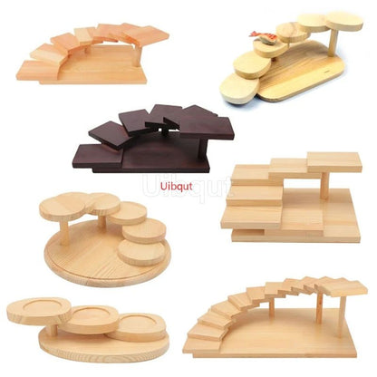 Japanese wooden wood Cuisine Sushi Bridge Boats Pine Creative Sushi Sashimi plate Platter Sushi Tableware Decoration Ornament