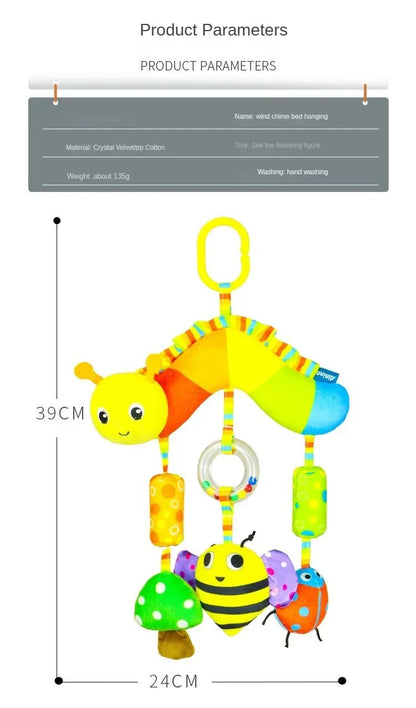 Brinquedos para Bebês de 0, 3, 6, 12 Meses, Brinquedo de Pelúcia com Atividades de Arco-Íris para Pendurar no Carrinho de Bebê, Cadeirinha de Carro, Berço, Viagem, Brinquedos Sensoriais para Bebês
